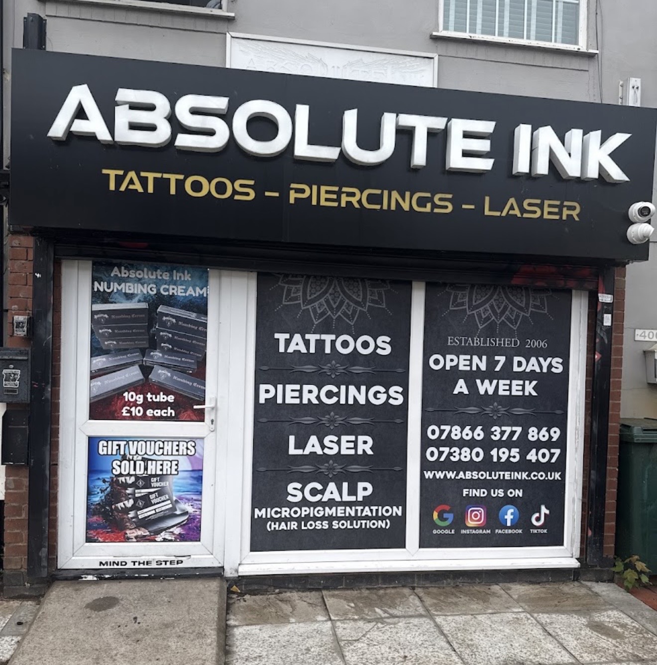 Absolute Ink Foleshill studio shopfront in Coventry
